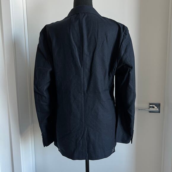 J Crew Ludlow Slim Fit Suit Jacket In English Cotton Wool Blend 40S Navy - Picture 2 of 16